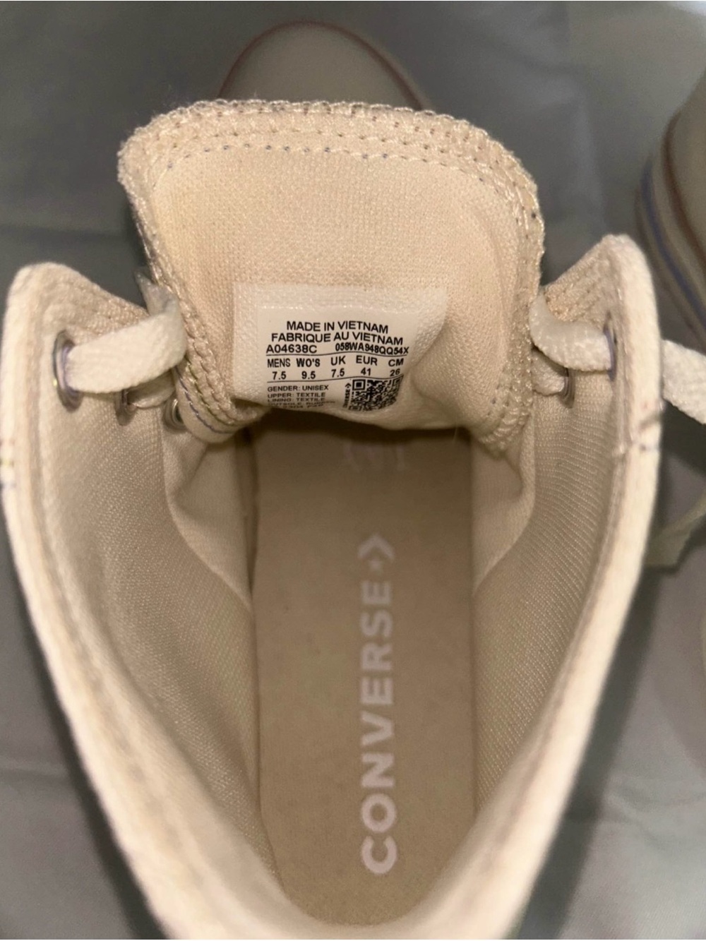 Converse High-Top Sneakers in Cream with Pastel Eyelets - Picture 5 of 5
